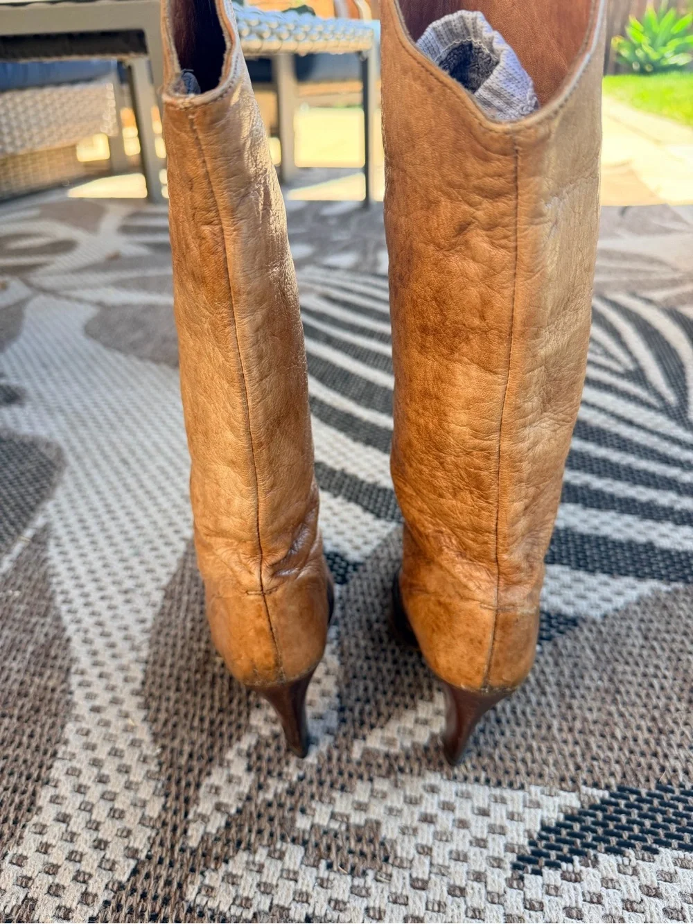 Vintage Zodiac USA Leather Tall Slouch Boots 70s/80s 6.5 RARE